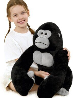 Giant 23.6" Gorilla Plush Toy - Soft Cuddly Stuffed Animal for Kids & Gifts